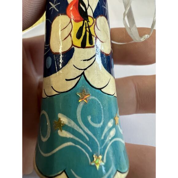 Russian Matryoshka Nesting Doll Hand Painted Christmas Ornament Vintage 3” - Picture 6 of 9